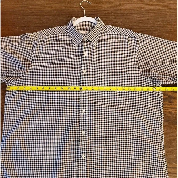 IZOD Short Sleeve Button Down Shirt L Club Check Design Coastal Classic w/Pocket - Picture 6 of 13